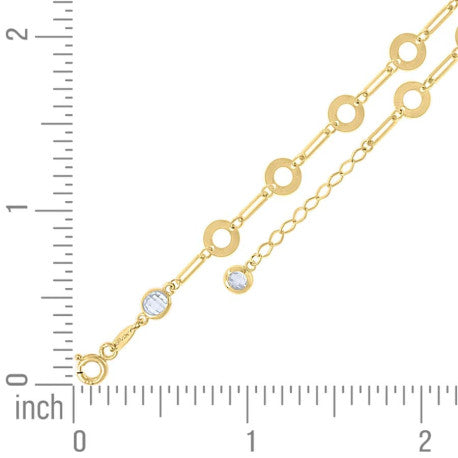 10Kt Gold Bracelet 8" (7"+1")