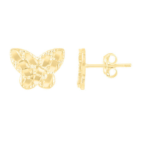10Kt Gold Butterfly Nugget Earring