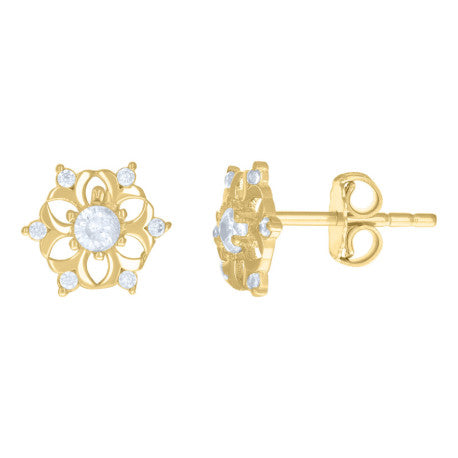 10Kt Gold Cz Earring