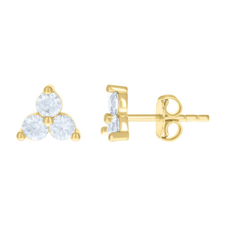 10Kt Gold Cz Earring