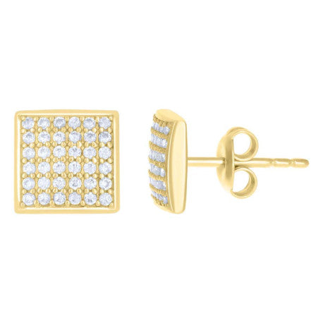 10Kt Gold Cz Earrings 10Mm