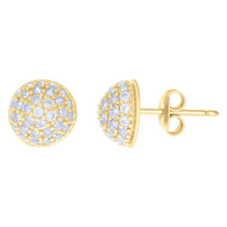 10Kt Gold Cz Earrings 11.5Mm