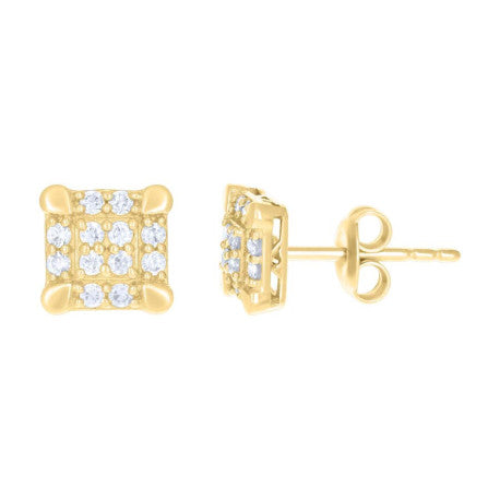 10Kt Gold Cz Earrings 6.5Mm