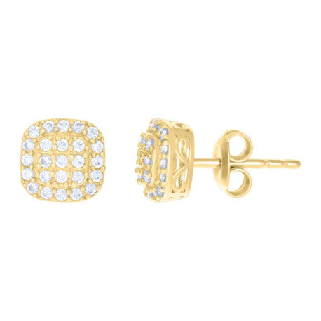 10Kt Gold Cz Earrings 7.7Mm