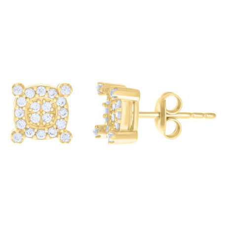 10Kt Gold Cz Earrings 7.9Mm