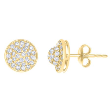 10Kt Gold Cz Earrings 9Mm