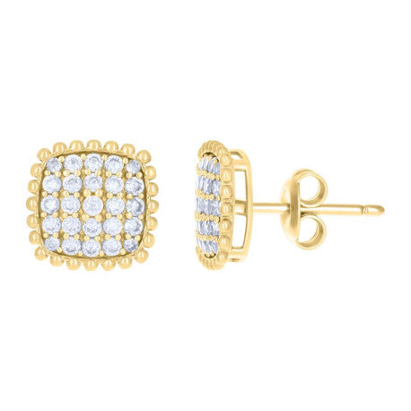 10Kt Gold Cz Earrings