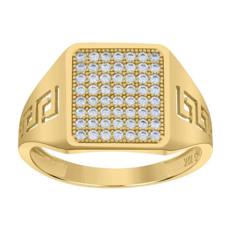10Kt Gold Cz Men'S Ring