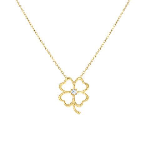 10Kt Gold Cz Necklace 18" (16"+2")