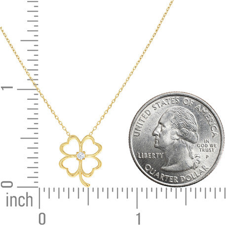 10Kt Gold Cz Necklace 18" (16"+2")