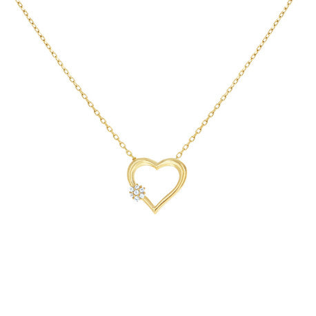10Kt Gold Cz Necklace 18" (16"+2")