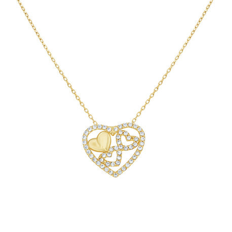10Kt Gold Cz Necklace 18" (16"+2")