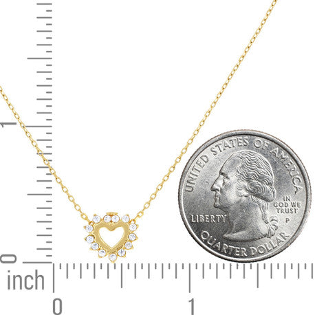 10Kt Gold Cz Necklace 18" (16"+2")