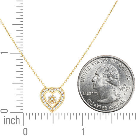 10Kt Gold Cz Necklace 18" (16"+2")