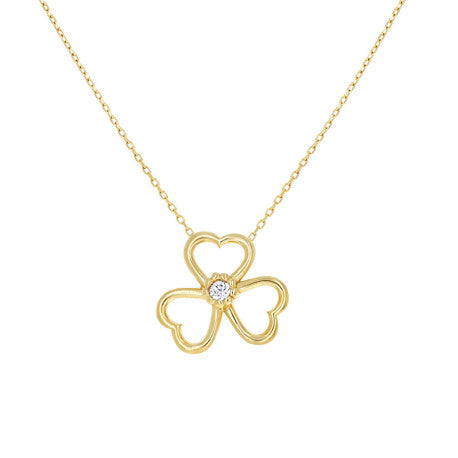 10Kt Gold Cz Necklace 18" (16"+2")