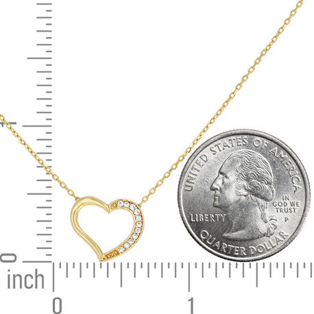 10Kt Gold Cz Necklace 18" (16"+2")