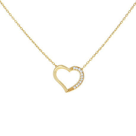 10Kt Gold Cz Necklace 18" (16"+2")