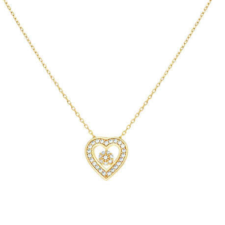 10Kt Gold Cz Necklace 18" (16"+2")