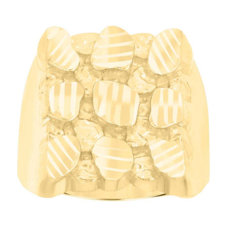 10Kt Gold Cz Nugget Ring