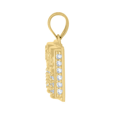 10Kt Gold Cz Pendant