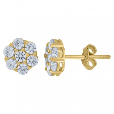 10Kt Gold Cz Stud Earrings