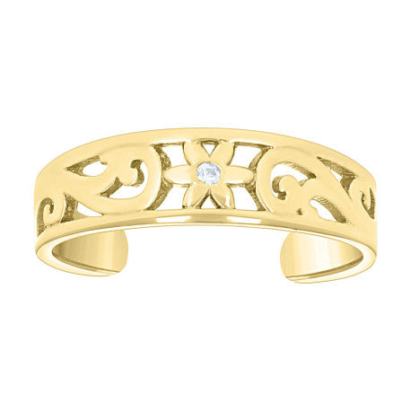 10Kt Gold Cz Toe Ring