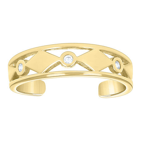 10Kt Gold Cz Toe Ring
