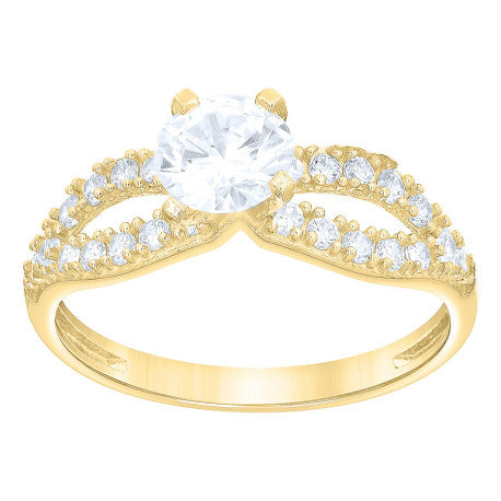 10Kt Gold Cz Trio Ring