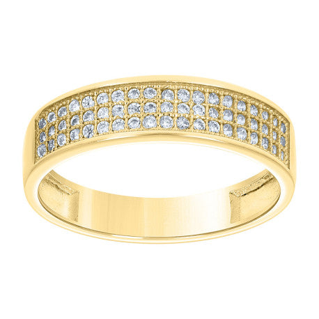 10Kt Gold Cz Trio Ring