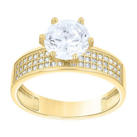 10Kt Gold Cz Trio Ring
