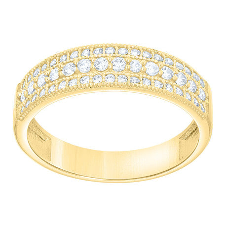 10Kt Gold Cz Trio Ring