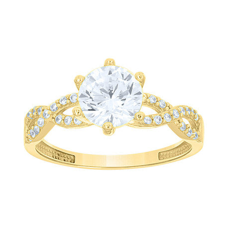 10Kt Gold Duo Cz Ring
