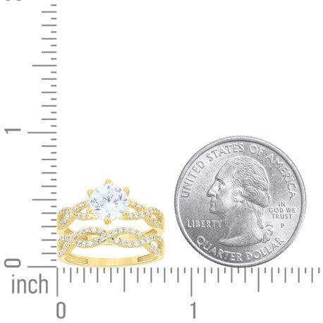10Kt Gold Duo Cz Ring