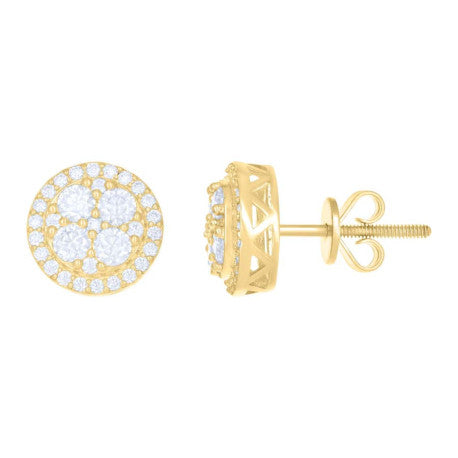 10Kt Gold Earrings With Moissanite Ctw 0.416