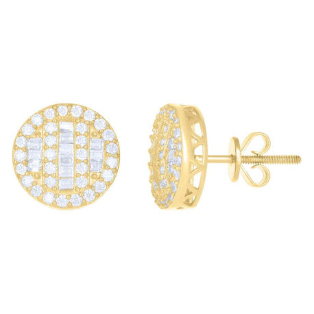 10Kt Gold Earrings With Moissanite Ctw 0.736