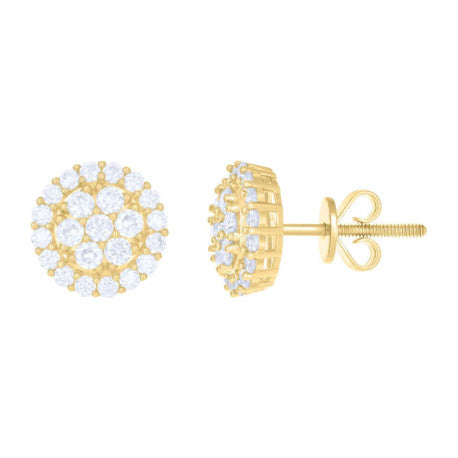 10Kt Gold Earrings With Moissanite Ctw 0.97