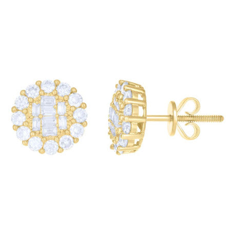 10Kt Gold Earrings With Moissanite Ctw 1.32