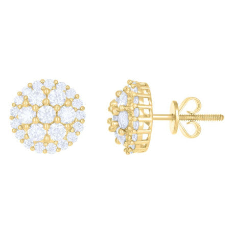 10Kt Gold Earrings With Moissanite Ctw 1.462
