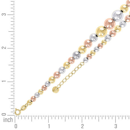 10Kt Gold Fancy Bracelet 8" (7"+1")