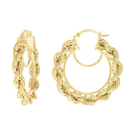 10Kt Gold Fancy Hoop Earrings 5mm
