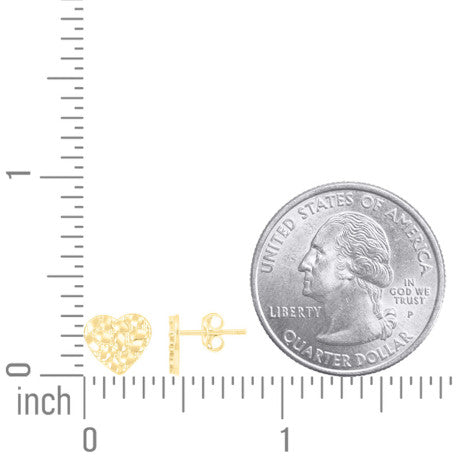 10Kt Gold Heart Nugget Earring