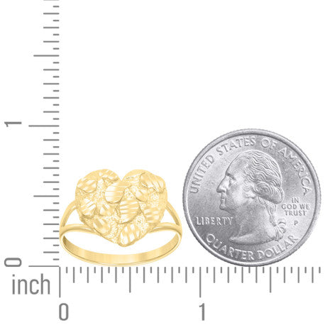 10Kt Gold Heart Nugget Ring