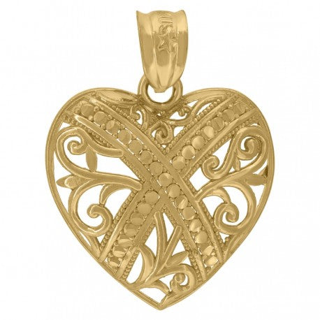 10Kt-Gold Heart Pendant