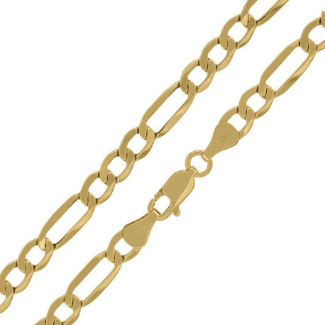 10kt-Gold Hollow Figaro Chain 120