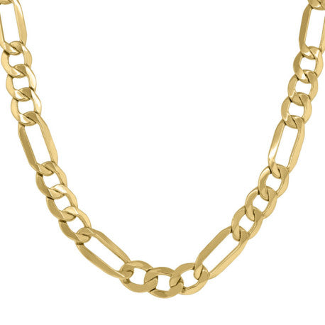 10kt-Gold Hollow Figaro Chain 210