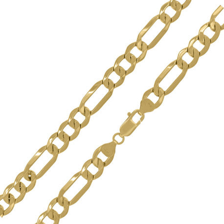 10kt-Gold Hollow Figaro Chain 210