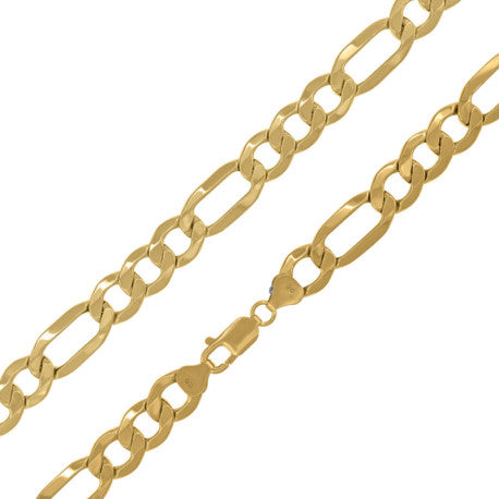 10kt-Gold Hollow Figaro Chain 220