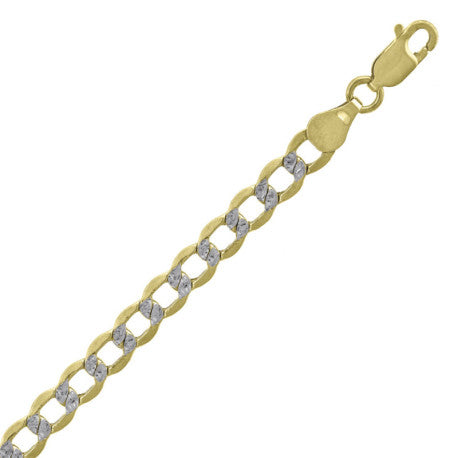 10kt-Gold Hollow Pave Cuban Chain-100
