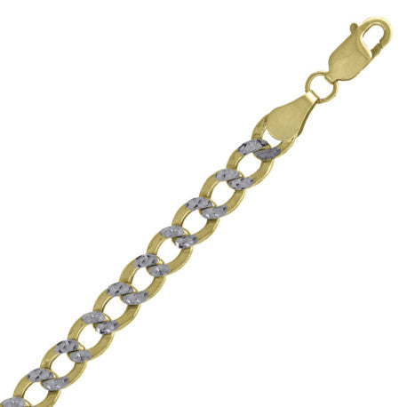 10kt-Gold Hollow Pave Cuban Chain-120