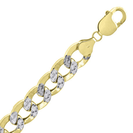 10kt-Gold Hollow Pave Cuban Chain-250